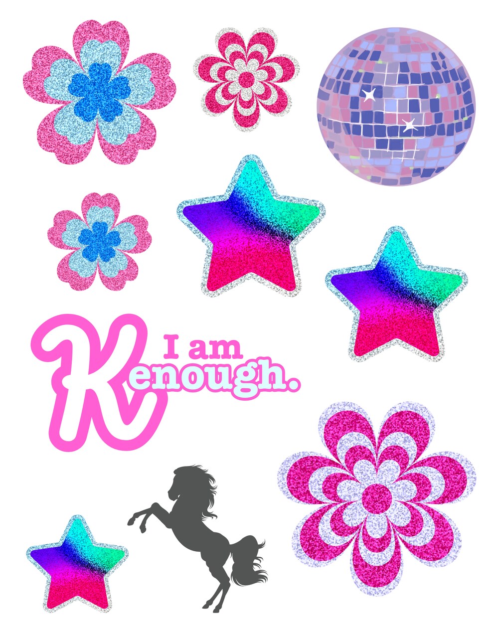 I Am Kenough Barbie-inspired Vinyl Decals for Tumblers and Resin Art